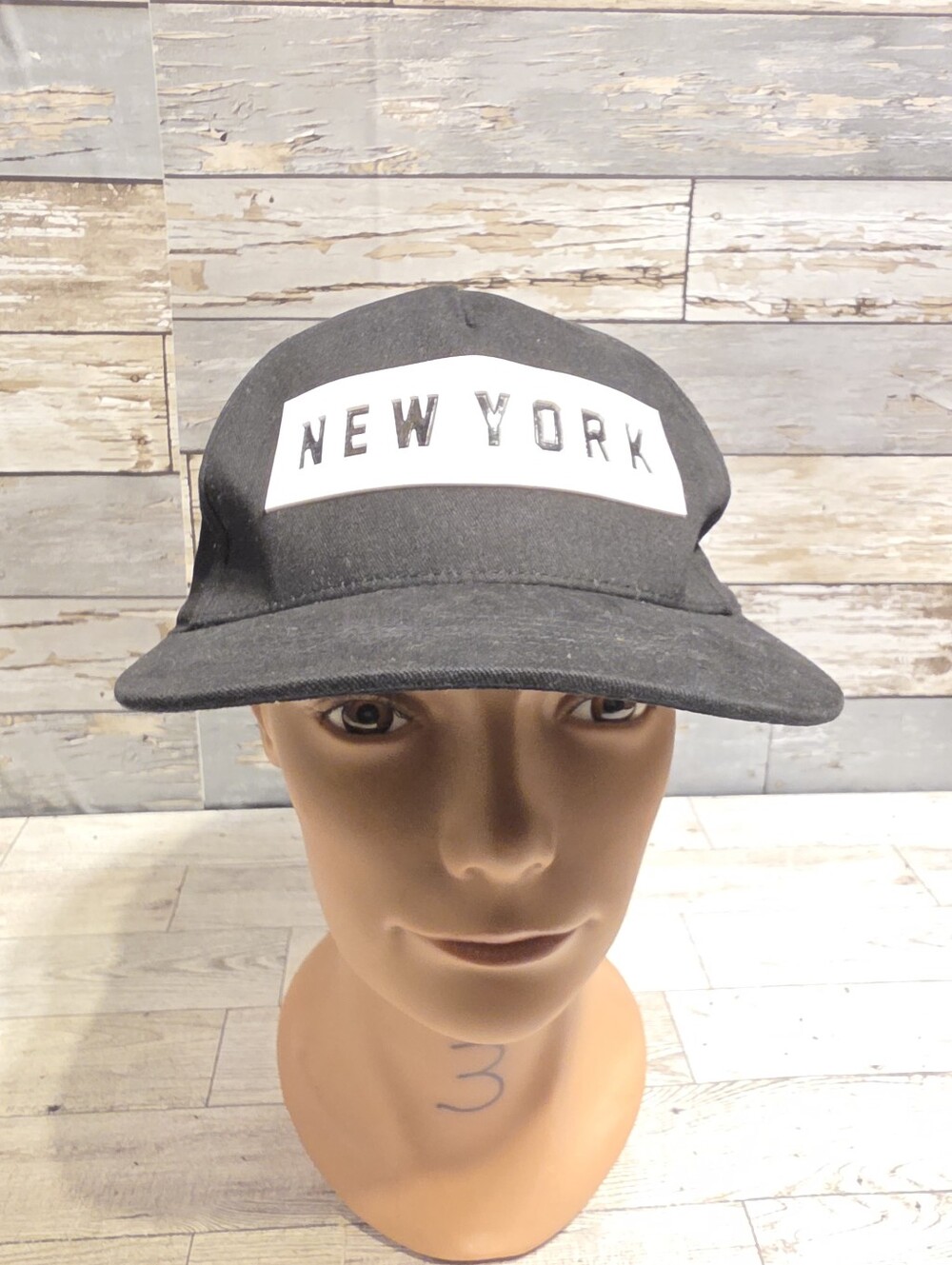 Robin Ruth Black Baseball Cap with White NEW YORK Patch